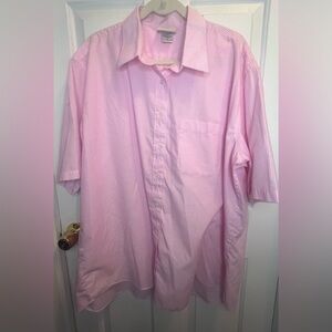 Pink Casual Button Down Shirt with Long Sleeves